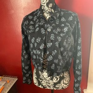 Skull jean jacket (hot topic)